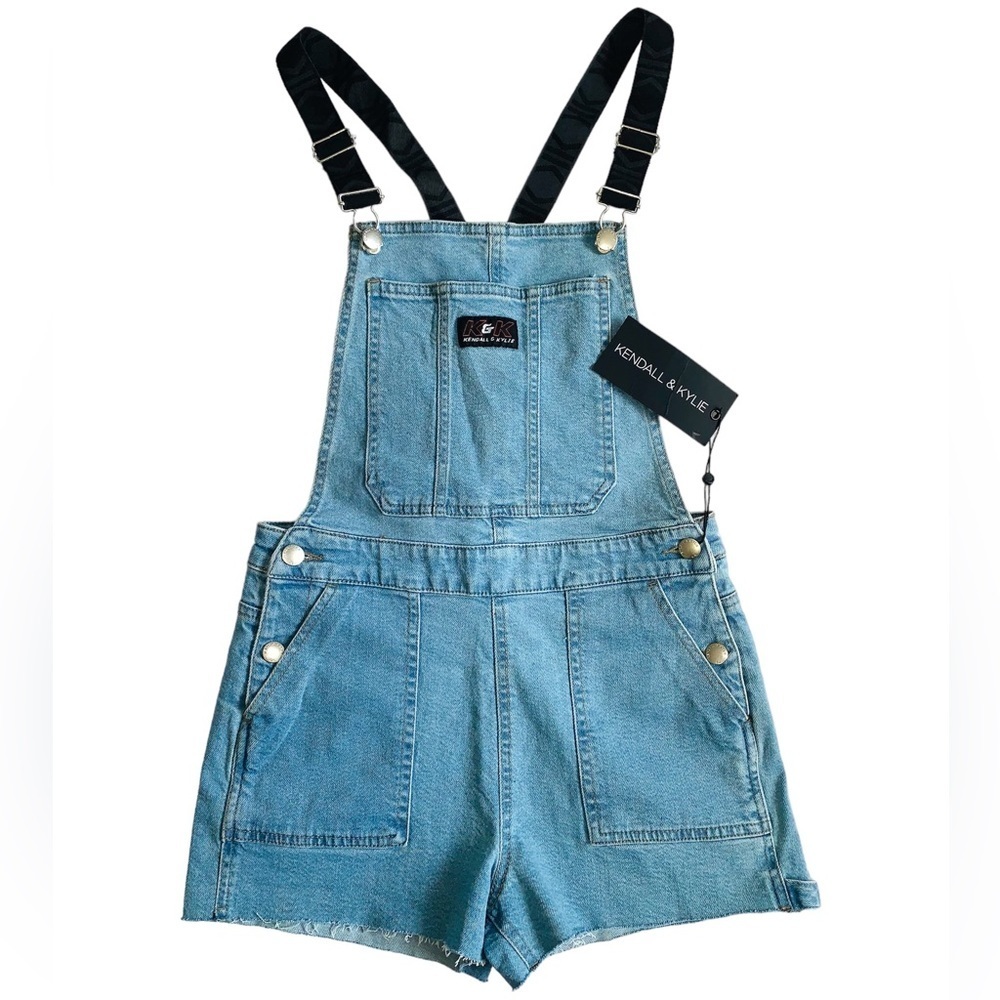 NWT Kendall & Kylie Cutoff Denim Shortalls Size 25